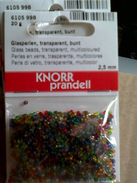 Abalorios surtidos multicolor cristal. 20gr. Knorr Prandell.