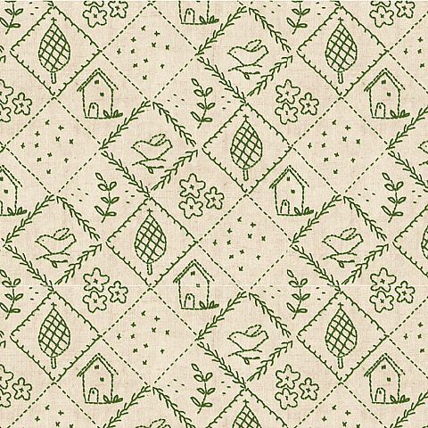 WALLNUT HILL FARM: Serigrafia verde sobre fondo imitación lino.