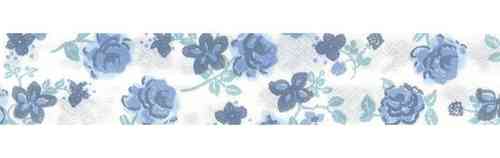 Bies Perfilado Flores azules sobre fondo blanco. 20mm. Fillawant.