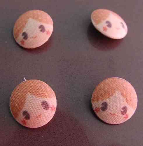 Lined buttons with cloth. Country dolls matrioska