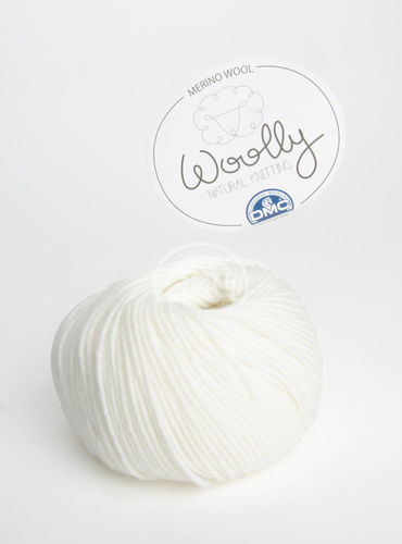 Ovillo Woolly DMC. 100% Lana merino. Color: Blanco 01.