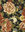 ZEN. Flowers and roses in black background in patchwork fabric.