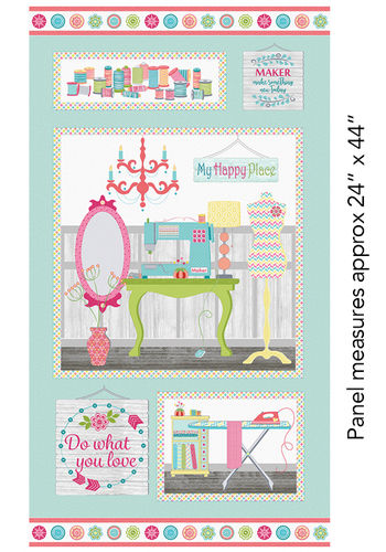 CONTEMPO. 60X110 panel. Sewing room stamp.