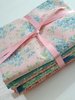 Set of 6 Tilda fabrics . Each piece measures approx 45x55 .TURQUOISE