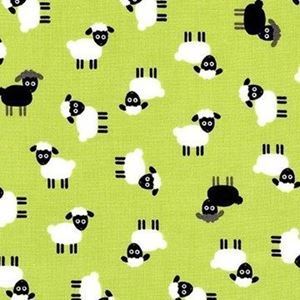 ANIMALES EN LA GRANJA. Mini ovejitas en fondo verde.