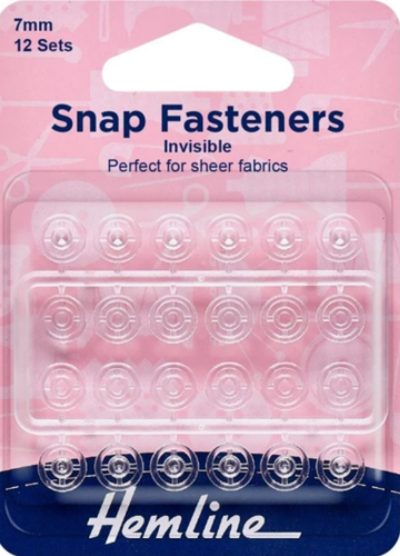 Pack HEMLINE. Snap Fasteners  size 7mm.
