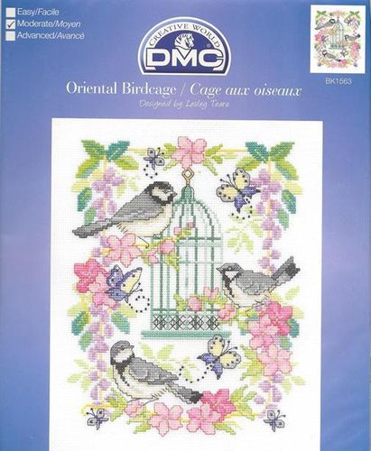 BK1563 KIT DMC Cross Stich. All materials included. ORIENTAL BIRDCAGE