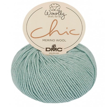 Woolly CHIC-073 DMC palla. 96% lana merino. Con filo metallico.
