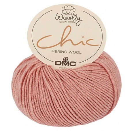 Wooly CHIC-045 DMC. 96% Merino Wool. Metallic Thread.