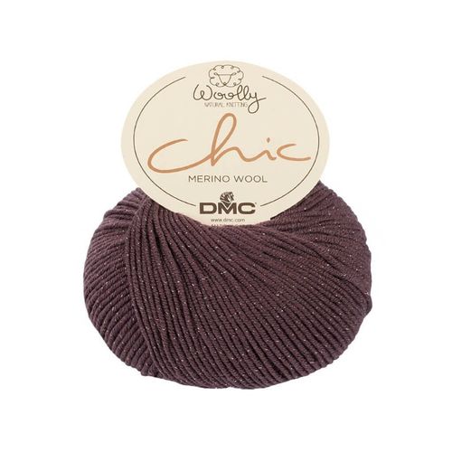 Woolly CHIC-064 DMC palla. 96% lana merino. Con filo metallico.