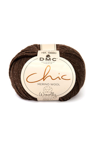 Ovillo Woolly CHIC-011 DMC. 96% Lana merino. Con hilo metalizado.