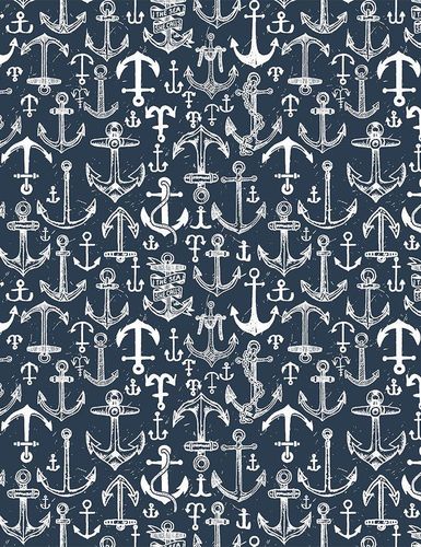 TIMELESS TREASURES. Anchors in navy.