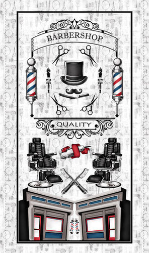 HIPSTER: PANEL 60X110 "Barber Shop" Stamp.