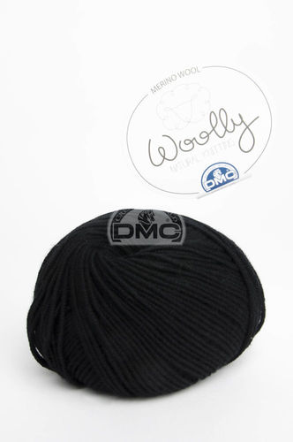 Ovillo Woolly DMC. 100% Lana merino. Color: NEGRO. 02.