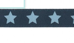 Lazo raso 9mm. Estrellas en fondo azul.