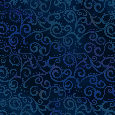 OMBRE SCROLL F NAVY. Espirales en azul añil.