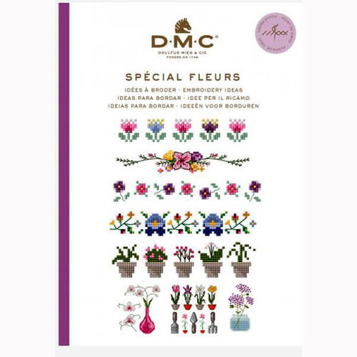 15626F. Mini Libro DMC Especial flores. Punto de Cruz.