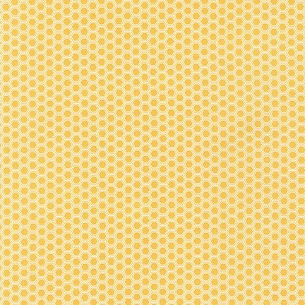 BEE KNEES. Mini hexies en amarillo. ROBERT KAUFMAN.