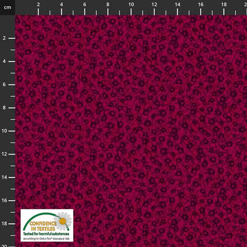 STOFF FABRIC: COLOUR HARMONY 455 Flowers in Burdeaux.