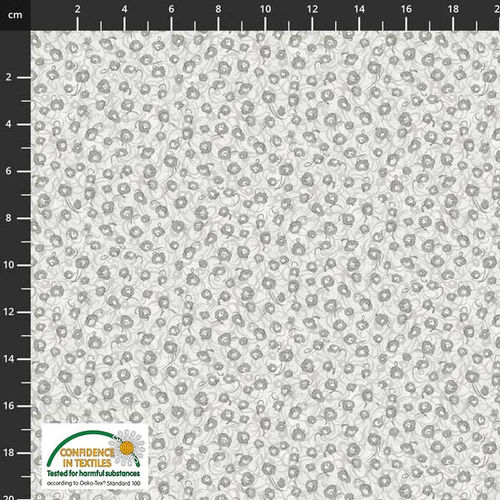 STOFF FABRIC: COLOUR HARMONY 456 Flowers in grey.