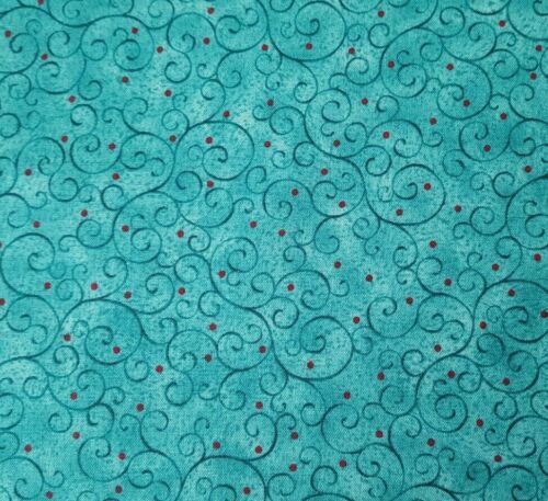 QUILTING TREASURES. Spirals in turquoise.