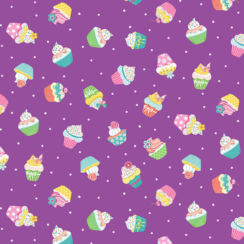 DAYDREAM: Cupcakes in mauve background.
