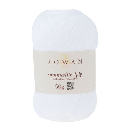 ROWAN SUMMERLITE 4PLY 417. Pure White. 50gr. 100% algodón.