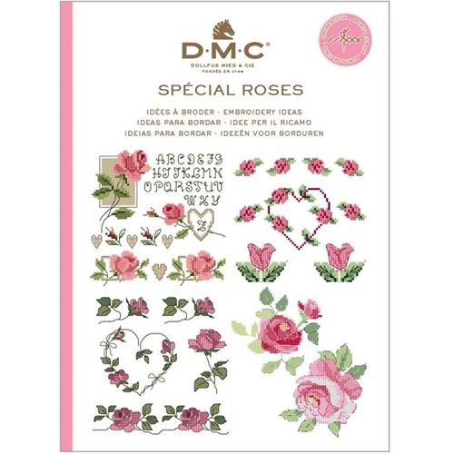 15821/22. Mini libro DMC Speciale rosa punto croce.