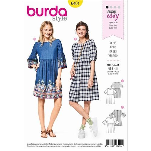 Burda Pattern. 6401. Two models included. Level: Easy.
