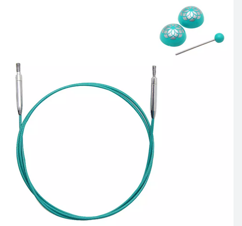 Swivel Cable for interchangeable tips. KnitPro. 80cm. 60". 360º Memory free.